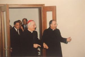 Il patriarca Marco C&egrave; durante l'inaugurazione di Casa Santa Chiara